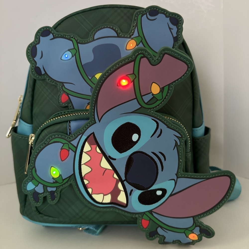 Loungefly Disney Lilo & Stitch Mini Backpack Working Christmas Lights Up Party